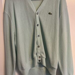 Vintage Izod Lacoste Men's Light Blue Cardigan Sweater